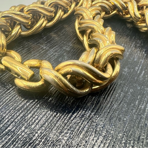 Thick vintage MONET round weave gold chain necklace 18” chunky heavy! - Picture 11 of 11
